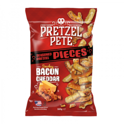 Pretzel Pete Smokey Bacon Cheddar Pretzel Pieces 160g   b/b 17 May 2026